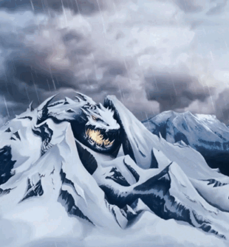 dragon mountain winter rain cloudy bats